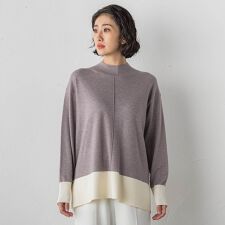 【大きいサイズ/新色追加】ファインウールハイネックニット