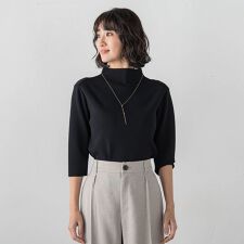 【大きいサイズ】モックネックニット