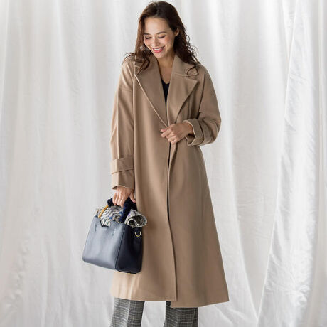 大きいサイズ ラムウール混バックプリーツロングコート ビアッジョブルー Viaggio Blu ファッション通販 マルイウェブチャネル Ca000 318 32 01