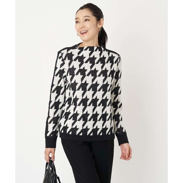 ジョルジュ・レッシュ（ES RECH）/[日本製]ブークレ千鳥ジャカードニット 日本製]ブークレ千鳥ジャカードニット | ジョルジュ・レッシュ(GEORGES