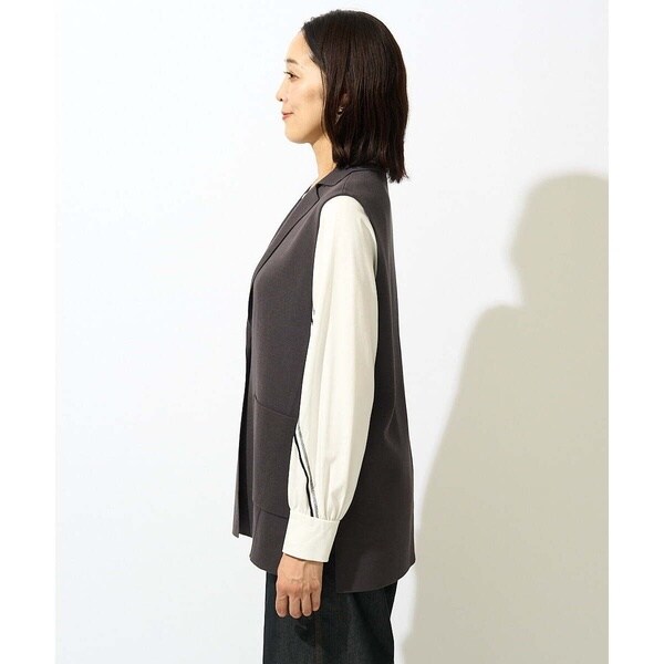 ES RECH / ジョルジュ・レッシュ テーラーカラースワンニットジレ ジョルジュ・レッシュ GEORGES RECH テーラーカラースワン