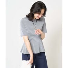 ピケストライプジャージーフレアカットソー