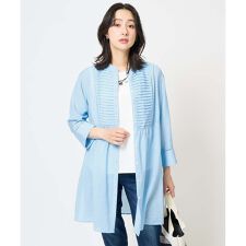 [接触冷感]シアーローンレースブラウス