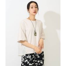 [日本製/接触冷感]シアーコンビジャージープルオーバー