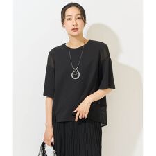 [日本製/接触冷感]シアーコンビジャージープルオーバー