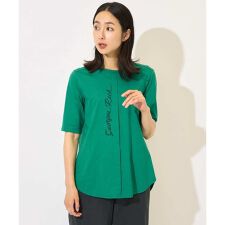 シルケット天竺ラウンドヘムロゴカットソー