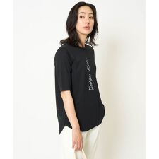 シルケット天竺ラウンドヘムロゴカットソー