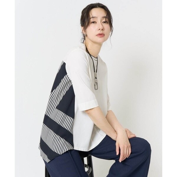 ジョルジュ・レッシュ（ES RECH）/バックシャン幾何プリントカットソー バックシャン幾何プリントカットソー | ジョルジュ・レッシュ(GEORGES