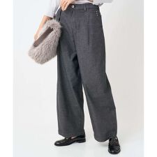 [セットアップ対応]バレルワイドブラックデニムパンツ