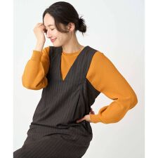 [日本製]ガーター編みニットプルオーバー