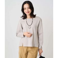 [保湿/吸湿/発熱]デュアルウォームスクエアネックプルオーバー