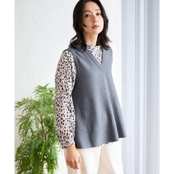 ジョルジュ・レッシュ（ES RECH）/[セットアップ対応]Vネックフレアニットベスト セットアップ対応]Vネックフレアニットベスト | ジョルジュ・レッシュ