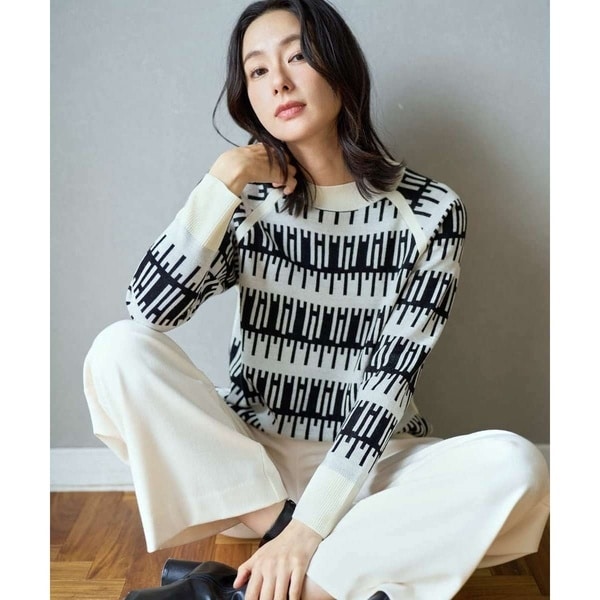 アンサンブル対応]ウォッシャブルウールセミハイネックニット