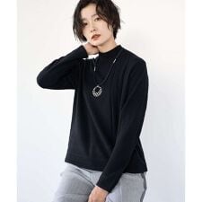 [アンサンブル対応]メリノウールセミハイネックニット