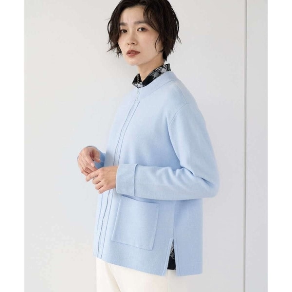 アンサンブル対応] ミラノリブジップアップニットカーディガン