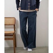 [セットアップ対応]ジャージーデニムワイドパンツ