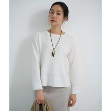 切り替えニット9分袖プルオーバー