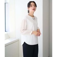 プリーツスリーブジャージープルオーバー