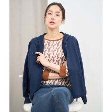 [アンサンブル対応]ニットフードカーディガン