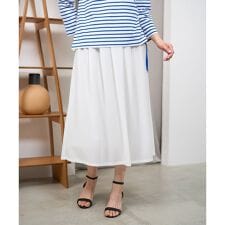 [セットアップ対応]シアーギャザーセミフレアスカート