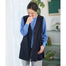 [セットアップ対応]4WAYタフタロングジレ