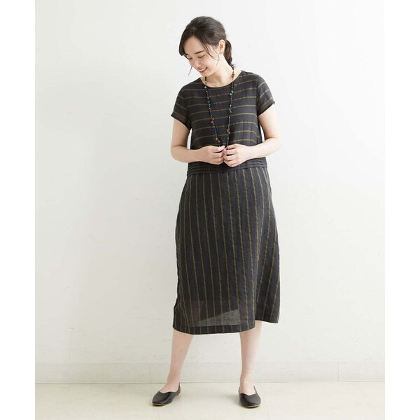 ジャンニ・ロ・ジュディチェ（GIANNI LO GIUDICE）/【洗える】ツイルストライプワンピース 洗える】ツイルストライプワンピース | ジャンニ・ロ・ジュディチェ