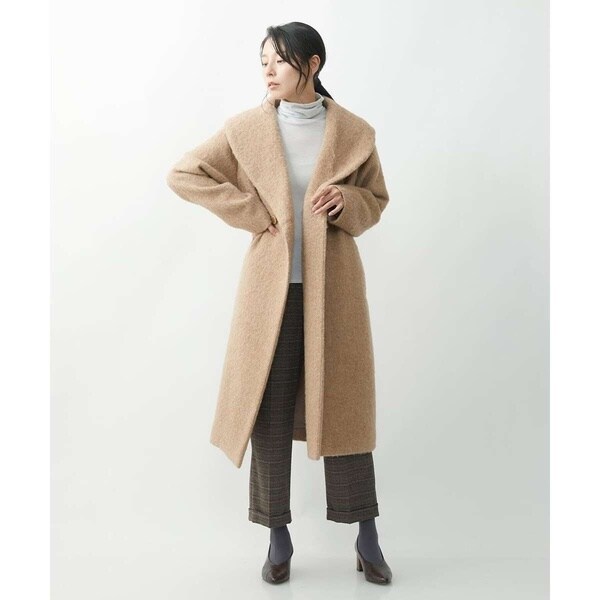 アルパカシャギー　ロングコート アルパカシャギーロングコート