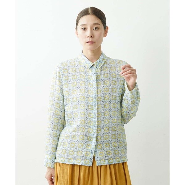 ジャンニ・ロ・ジュディチェ/[洗える]ジャスミン柄リネンブラウス 洗える]ジャスミン柄リネンブラウス | ジャンニ・ロ・ジュディチェ