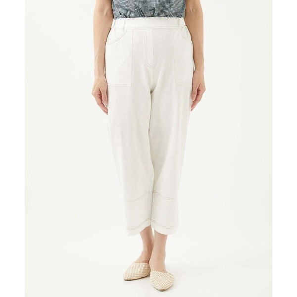 洗える・日本製]コットンリネンストライプパンツ | ジャンニ・ロ