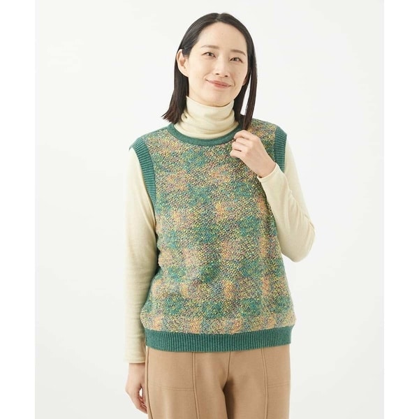 ウールリファインガーゼチェックベストブラウス | ジャンニ・ロ