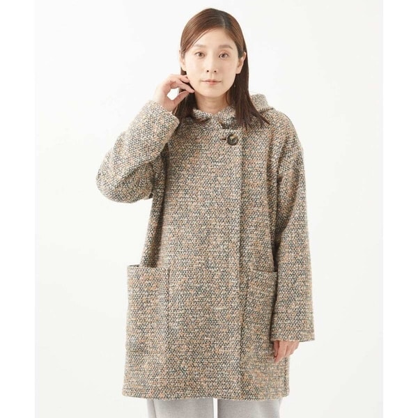 NOBLE キャメルミックスジップコート38サイズナチュラル Noble（ノーブル）の「《追加》キャメルミックスリバージップ