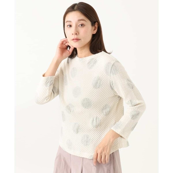 GIANNI LO GIUDICE / ジャンニ・ロ・ジュディチェ [洗える・日本製]66ナイロンチュールクロシェ風レースカットソー GIANNI LO GIUDICE｜[洗える・日本製]66ナイロンチュール