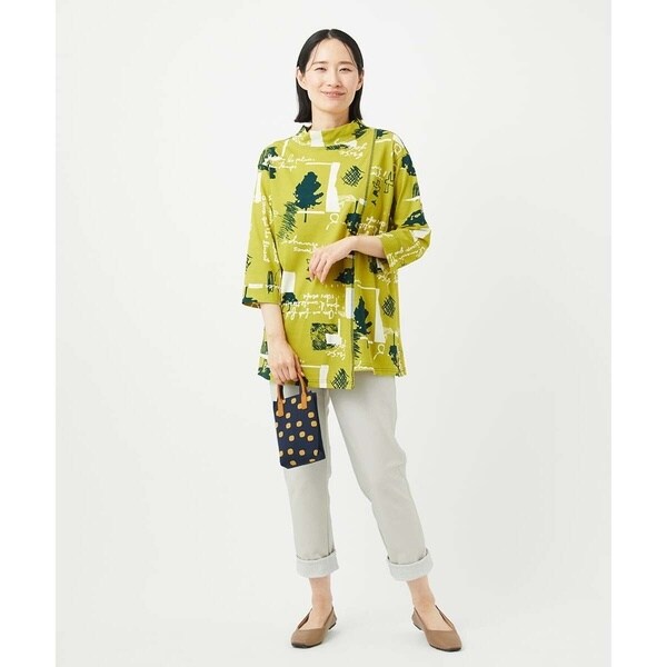 洗える・日本製]ドゥードゥルプリントチュニックカットソー | ジャンニ