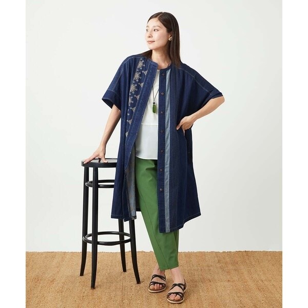 新品タグ付き　NOBLE　デニムライクツイルバッククロスワンピース デニムライクツイルバッククロスワンピース | ノーブル(Noble