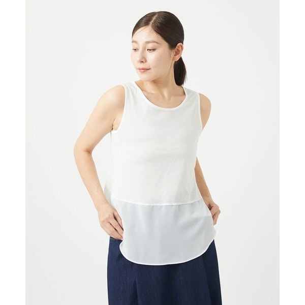 ジャンニ・ロ・ジュディチェ（GIANNI LO GIUDICE）/[洗える・日本製]リヨセルコットンスパイラル天竺タンクトップ 洗える・日本製]リヨセルコットンスパイラル天竺タンクトップ