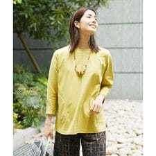 [洗える]アンチスウェットステッチ刺繍チュニックカットソー