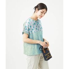 [洗える・日本製]麻混ドットワッシャージャガードカットソープルオーバー