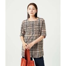 [接触冷感・洗える]ジオメトリックプリントチュニック