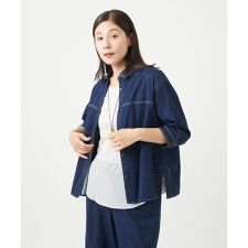 [洗える]コットンデニムシャツブラウス | ジャンニ・ロ・ジュディチェ(GIANNI LO GIUDICE)