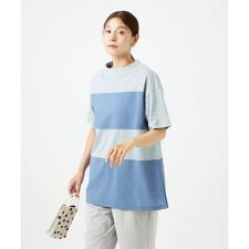 [洗える・日本製]ドッキングコットン天竺チュニックカットソー