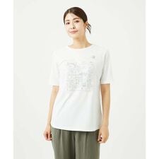 [接触冷感・洗える・日本製]クールローレルスカイコット刺繍カットソー