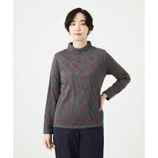 [洗える・日本製]先染め接結ドットジャガードカットソー