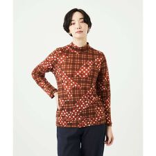 [洗える・日本製]ウールガーゼ天竺イタリアプリントカットソー