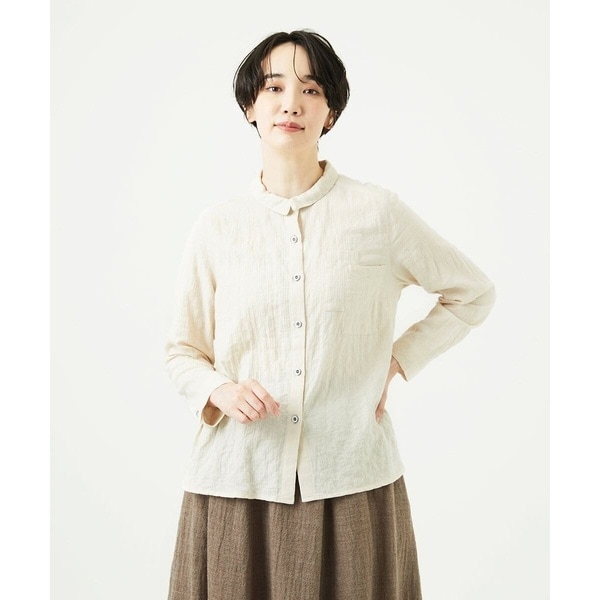 ジャンニ・ロ・ジュディチェ（GIANNI LO GIUDICE）/[洗える]リネンチェックロングシャツブラウス リネンチェックロングシャツブラウス | ジャンニ・ロ・ジュディチェ