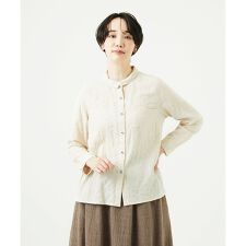 [洗える]シャーリング起毛ブラウス