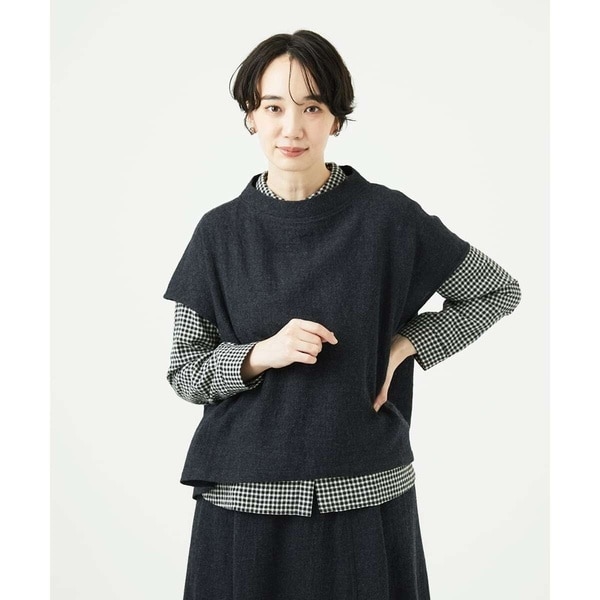 リネンチェックロングシャツブラウス | ジャンニ・ロ・ジュディチェ