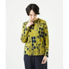 [洗える・日本製]幾何柄両面選針カットソー