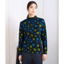 [洗える・日本製]テンセルリバードットプリントカットソー