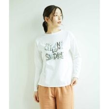 [洗える・日本製]ハイゲージ天竺ロゴカットソー