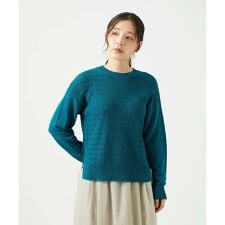 [洗える]コットン杢ニット